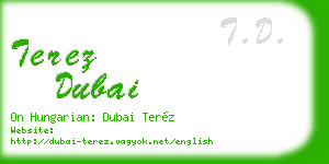terez dubai business card